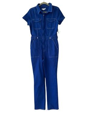 Good American Cobalt Contrast Stitch Boiler Jumpsuit
– Size Medium – NWT